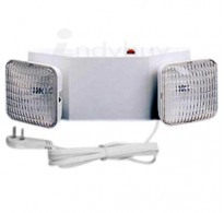 Emergency Light with Cord & Plug White + Battery Backup